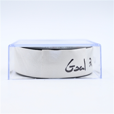 Michael Carcone - Utah Hockey Club - Goal Puck - February 9, 2025 vs. Washington Capitals (Capitals' 50th Anniversary Logo)