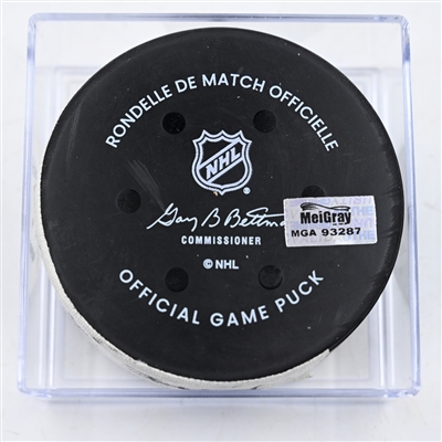 Noah Cates - Philadelphia Flyers - Goal Puck - February 25, 2025 vs. Pittsburgh Penguins (Flyers Logo)