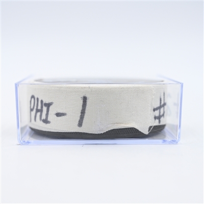Noah Cates - Philadelphia Flyers - Goal Puck - March 4, 2025 vs. Calgary Flames (Flyers Logo)