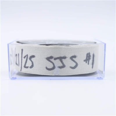 Macklin Celebrini - San Jose Sharks - Goal Puck - January 21, 2025 vs. Nashville Predators (Predators Logo)