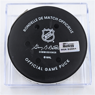Mitchell Chaffee - Tampa Bay Lightning - Goal Puck - March 1, 2025 vs. Washington Capitals (Capitals' 50th Anniversary Logo)