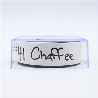 Mitchell Chaffee - Tampa Bay Lightning - Goal Puck - March 1, 2025 vs. Washington Capitals (Capitals' 50th Anniversary Logo)