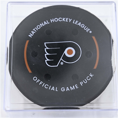 Jakob Chychurn - Washington Capitals - Goal Puck - February 6, 2025 vs. Philadelphia Flyers (Flyers Logo)