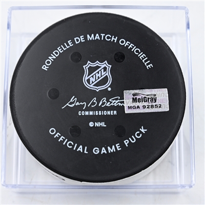 Matt Coronato - Calgary Flames - Goal Puck - February 25, 2025 vs. Washington Capitals (Capitals' 50th Anniversary Logo)