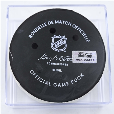 Lawson Crouse - Utah Hockey Club - Goal Puck - January 23, 2025 vs. Minnesota Wild (Wild Logo)