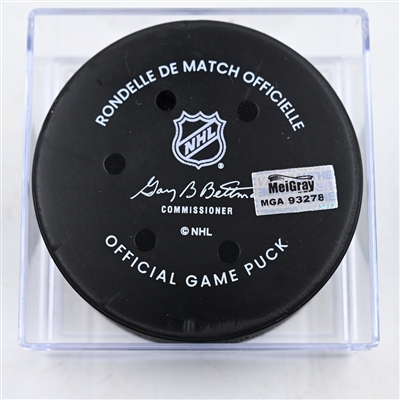 Will Cuylle - New York Rangers - Goal Puck - February 8, 2025 vs. Columbus Blue Jackets (Blue Jackets Logo)