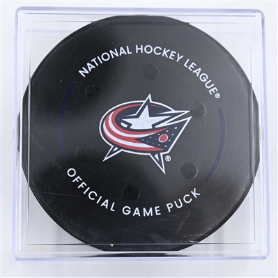 Phillip Danault - Los Angeles Kings - Goal Puck - January 25, 2025 vs. Columbus Blue Jackets (Blue Jackets Logo)