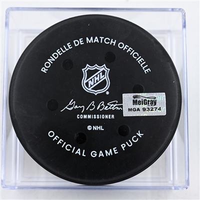Justin Danforth - Columbus Blue Jackets - Goal Puck - February 8, 2025 vs. New York Rangers (Blue Jackets Logo)