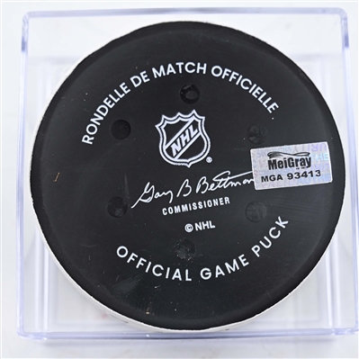 Pierre-Luc Dubois - Washington Capitals - Goal Puck - January 18, 2025 vs. Pittsburgh Penguins (Capitals' 50th Anniversary Logo)