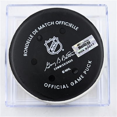 Matt Duchene - Dallas Stars - Goal Puck - February 22, 2025 vs. New Jersey Devils (Devils Logo)
