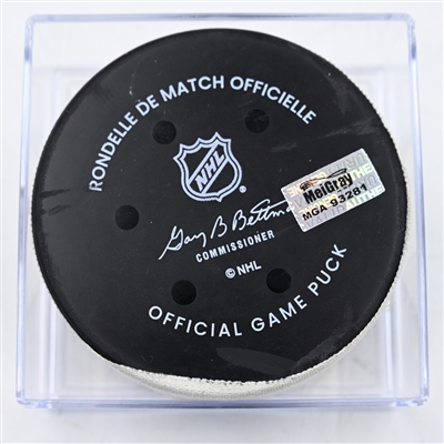 Mattias Ekholm - Edmonton Oilers - Goal Puck - February 22, 2025 vs. Philadelphia Flyers (Flyers Logo)