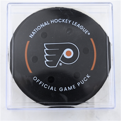 Mattias Ekholm - Edmonton Oilers - Goal Puck - February 22, 2025 vs. Philadelphia Flyers (Flyers Logo)