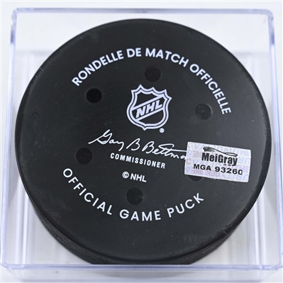 Adam Fantilli - Columbus Blue Jackets - Goal Puck - January 16, 2025 vs. San Jose Sharks (Blue Jackets Logo)