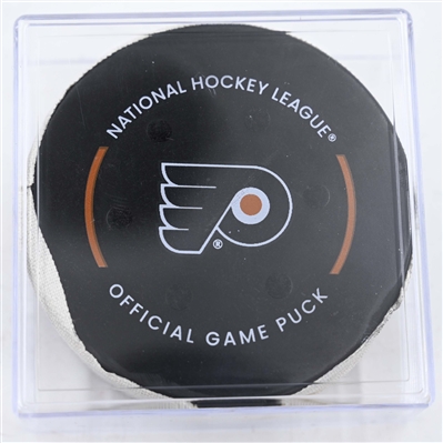 Joel Farabee - Philadelphia Flyers - Goal Puck - January 27, 2025 vs. New Jersey Devils (Flyers Logo)