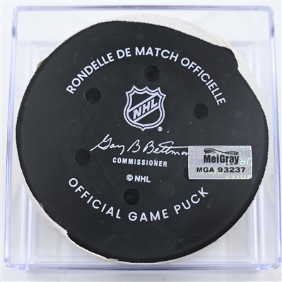 Tyson Foerster - Philadelphia Flyers - Goal Puck - February 6, 2025 vs. Washington Capitals (Flyers Logo)
