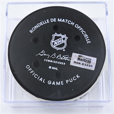 Marcus Foligno - Minnesota Wild - Goal Puck - January 25, 2025 vs. Calgary Flames (Wild Logo)