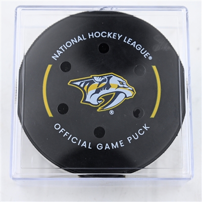 Filip Forsberg - Nashville Predators - Goal Puck - February 8, 2025 vs. Buffalo Sabres (Predators Logo)