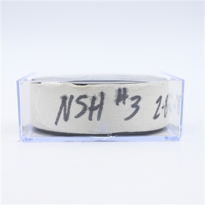 Filip Forsberg - Nashville Predators - Goal Puck - February 8, 2025 vs. Buffalo Sabres (Predators Logo)