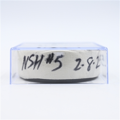 Filip Forsberg - Nashville Predators - Goal Puck - February 8, 2025 vs. Buffalo Sabres (Predators Logo)