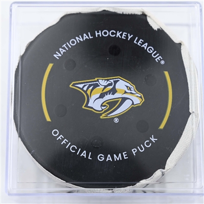 Filip Forsberg - Nashville Predators - Goal Puck - January 18, 2025 vs. Minnesota Wild (Predators Logo)