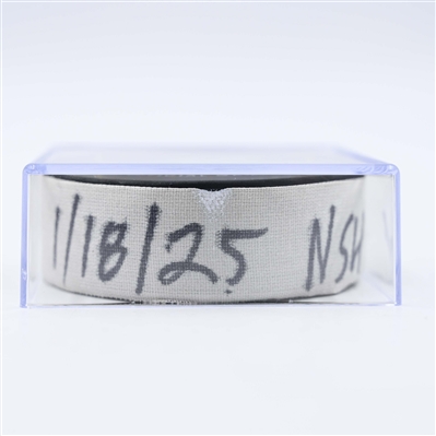 Filip Forsberg - Nashville Predators - Goal Puck - January 18, 2025 vs. Minnesota Wild (Predators Logo)