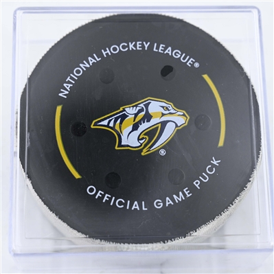 Filip Forsberg - Nashville Predators - Goal Puck - February 3, 2025 vs. Ottawa Senators (Predators Logo)