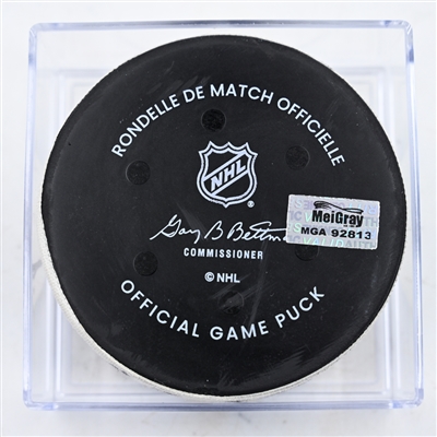 Gustav Forsling - Florida Panthers - Goal Puck - February 25, 2025 vs. Nashville Predators (Predators Logo)