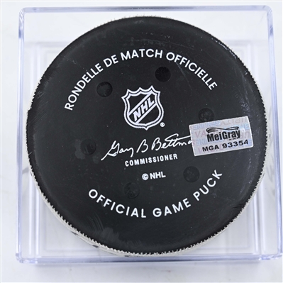 Adam Gaudette - Ottawa Senators - Goal Puck - February 3, 2025 vs. Nashville Predators (Predators Logo)
