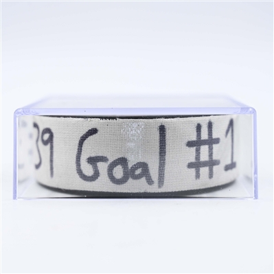 Morgan Geekie - Boston Bruins - Goal Puck - January 22, 2025 vs. New Jersey Devils (Devils Logo)