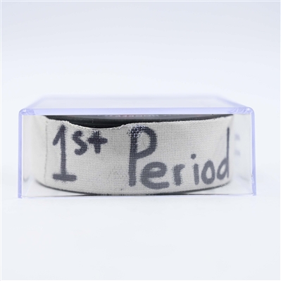 Morgan Geekie - Boston Bruins - Goal Puck - January 22, 2025 vs. New Jersey Devils (Devils Logo)