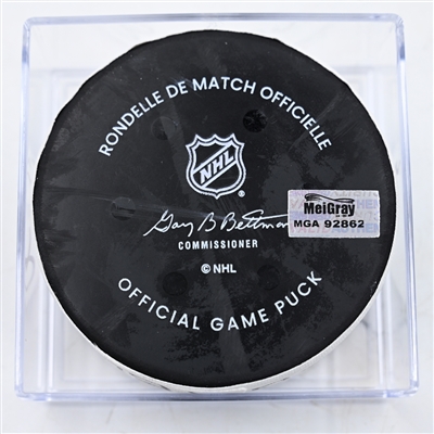 Gage Goncalves - Tampa Bay Lightning - Goal Puck - March 1, 2025 vs. Washington Capitals (Capitals' 50th Anniversary Logo)