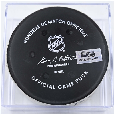 Mikael Granlund - San Jose Sharks - Goal Puck - January 21, 2025 vs. Nashville Predators (Predators Logo)