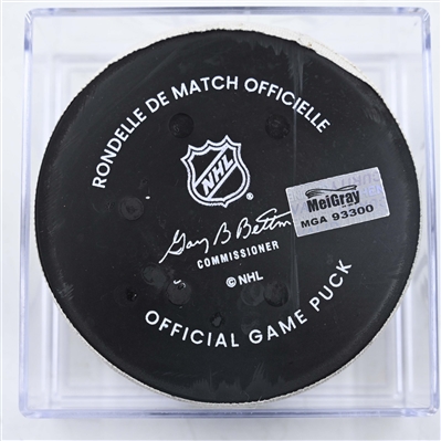 Ridly Greig - Ottawa Senators - Goal Puck - February 3, 2025 vs. Nashville Predators (Predators Logo)
