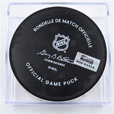 Dylan Guenther - Utah Hockey Club - Goal Puck - February 9, 2025 vs. Washington Capitals (Capitals' 50th Anniversary Logo)