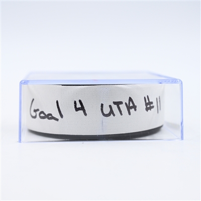 Dylan Guenther - Utah Hockey Club - Goal Puck - February 9, 2025 vs. Washington Capitals (Capitals' 50th Anniversary Logo)