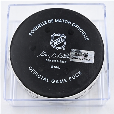 Brandon Hagel - Tampa Bay Lightning - Goal Puck - March 1, 2025 vs. Washington Capitals (Capitals' 50th Anniversary Logo)