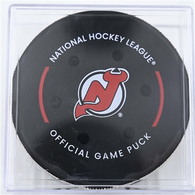 Dougie Hamilton - New Jersey Devils - Goal Puck - January 22, 2025 vs. Boston Bruins (Devils Logo)