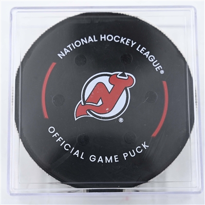 Dougie Hamilton - New Jersey Devils - Goal Puck - January 18, 2025 vs. Philadelphia Flyers (Devils Logo)