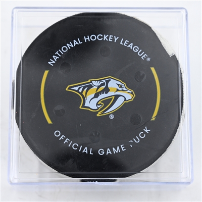 Dougie Hamilton - New Jersey Devils - Goal Puck - February 23, 2025 vs. Nashville Predators (Predators Logo)