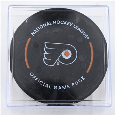 Garnet Hathaway - Philadelphia Flyers - Goal Puck - February 8, 2025 vs. Pittsburgh Penguins (Flyers Logo)