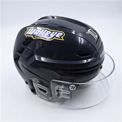 C.J. Hayes - Toledo Walleye - Team-Issued Navy, Warrior Helmet - 2025 Warrior/ECHL Hockey Heritage Classic - Autographed