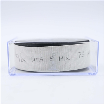 Barrett Hayton - Utah Hockey Club - Goal Puck - January 23, 2025 vs. Minnesota Wild (Wild Logo)