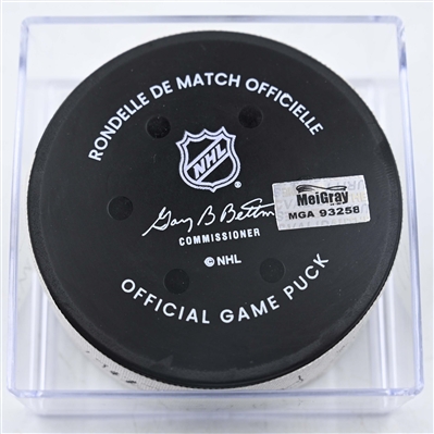 Vinnie Hinostroza - Minnesota Wild - Goal Puck - February 6, 2025 vs. Carolina Hurricanes (Wild Logo)