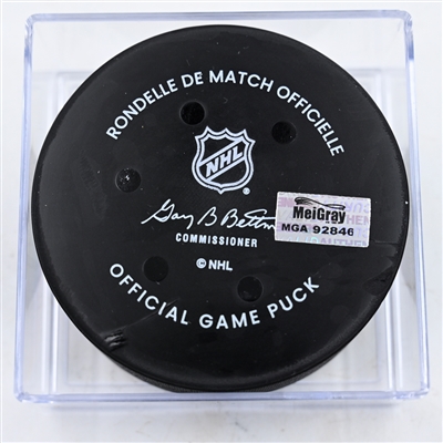 Roope Hintz - Dallas Stars - Goal Puck - February 26, 2025 vs. Columbus Blue Jackets (Blue Jackets Logo)