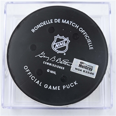 Nico Hischier - New Jersey Devils - Goal Puck - January 22, 2025 vs. Boston Bruins (Devils Logo)