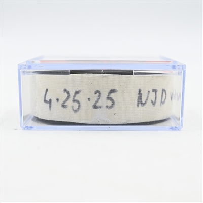 Nico Hischier - New Jersey Devils - Goal Puck - April 25, 2025 vs. Carolina Hurricanes - 2025 Stanley Cup Playoffs - Round 1, Game 3 (Devils Logo)