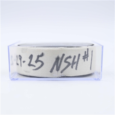 Nils Hoglander - Vancouver Canucks - Goal Puck - January 29, 2025 vs. Nashville Predators (Predators Logo)