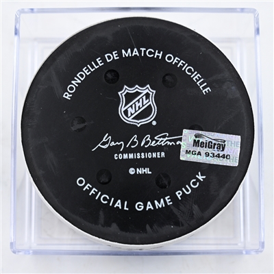 Ryan Nugent-Hopkins - Edmonton Oilers - Goal Puck - February 23, 2025 vs. Washington Capitals (Capitals' 50th Anniversary Logo)