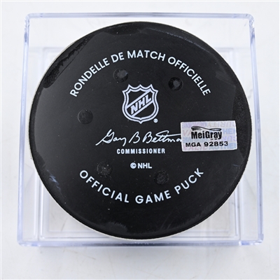 Jonathan Huberdeau - Calgary Flames - Goal Puck - February 25, 2025 vs. Washington Capitals (Capitals' 50th Anniversary Logo)