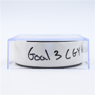Jonathan Huberdeau - Calgary Flames - Goal Puck - February 25, 2025 vs. Washington Capitals (Capitals' 50th Anniversary Logo)
